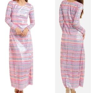 NWT LoveShackFancy Avalyn Sequin Long Sleeve Maxi Gown